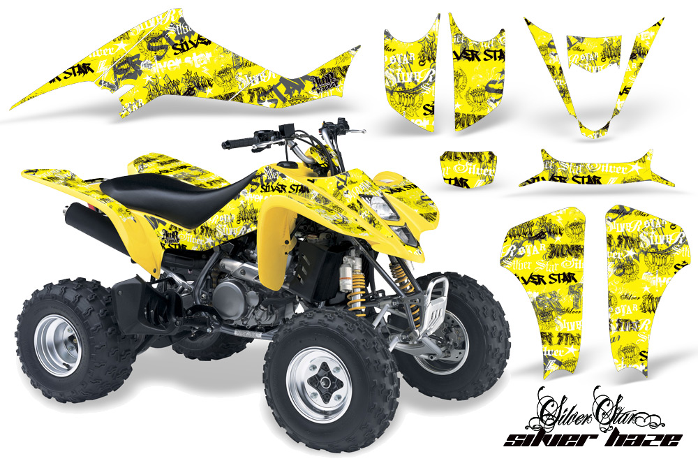 Suzuki LTZ400 03-08 Graphics Kit Silverhaze BlackYellowBG